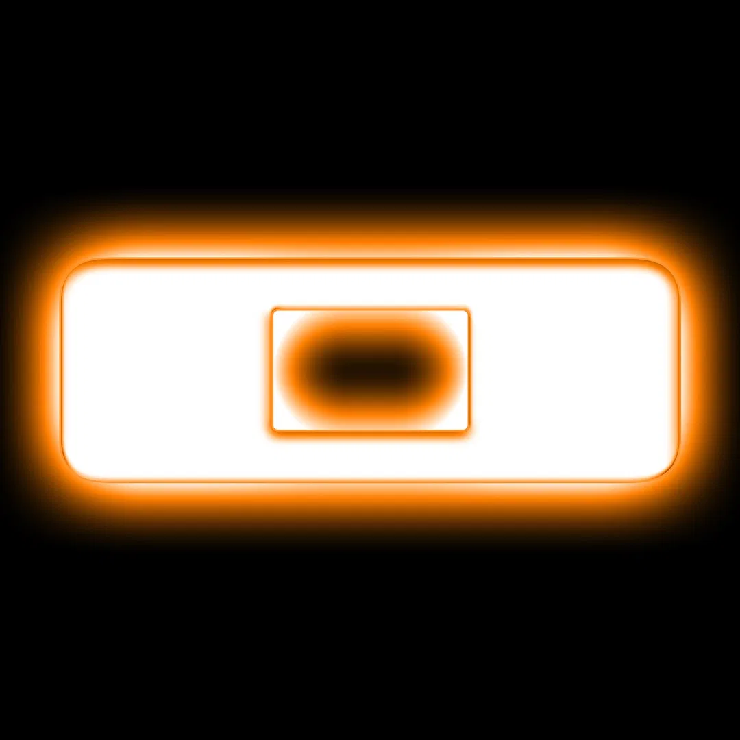 3140-O-005 – ORACLE LIGHT Emblem, Illuminated LED Letter Badge Letter O Matte White 3-3/4 Inch x 1.4 Inch Amber LED